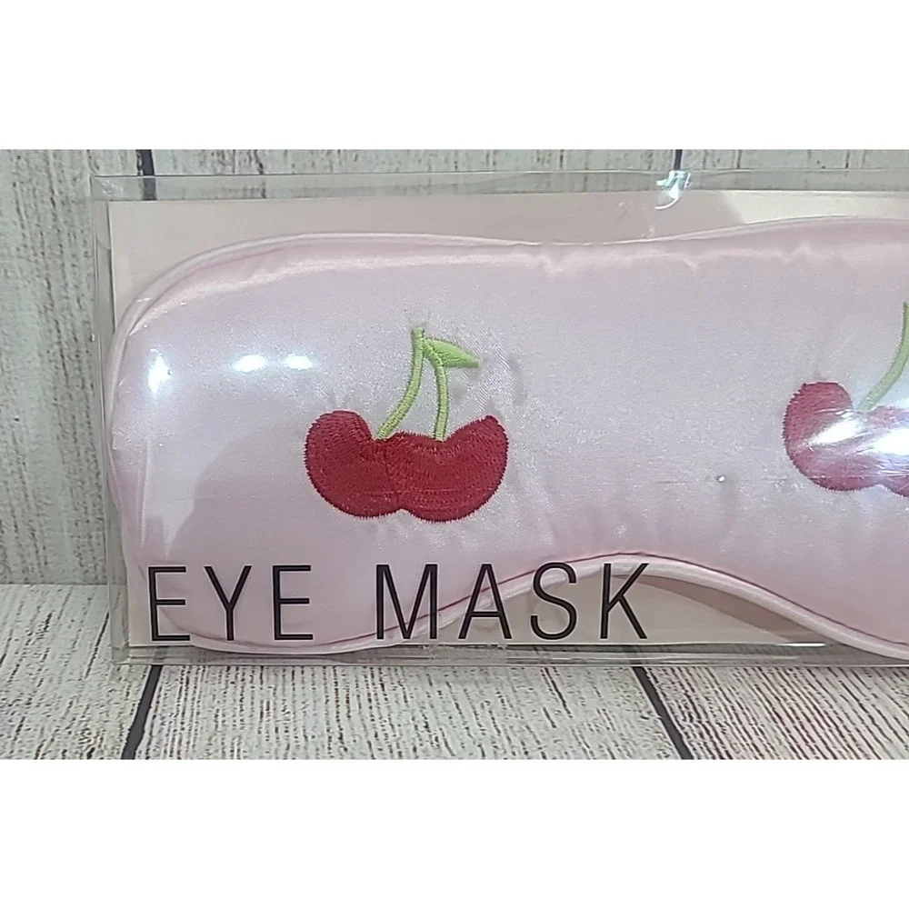 Forever 21 Cherry Eye Sleep Mask Pink Red Satin Gel Beads One Size New